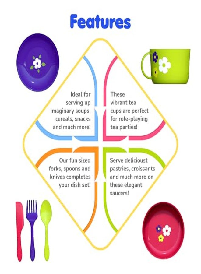 Giggles Funskool Dish Set - Colourful Pretend and Play Cooking Set, Role Play, Toy for Kids, 3 Years and Above, Preshool Toys, 24 Piece Set, Multicolour - Image 4